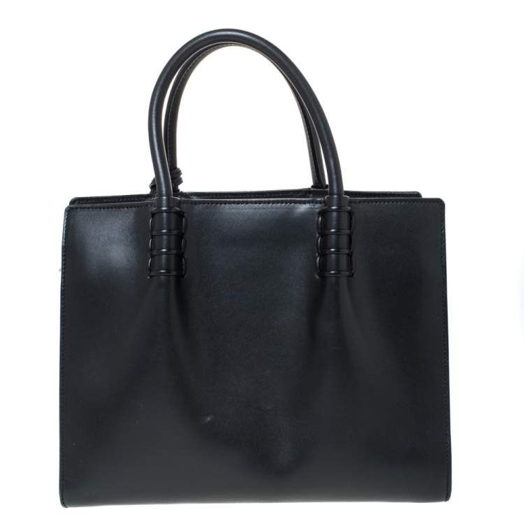 Pre Owned Tod's Black Leather Tassel Detail Tote