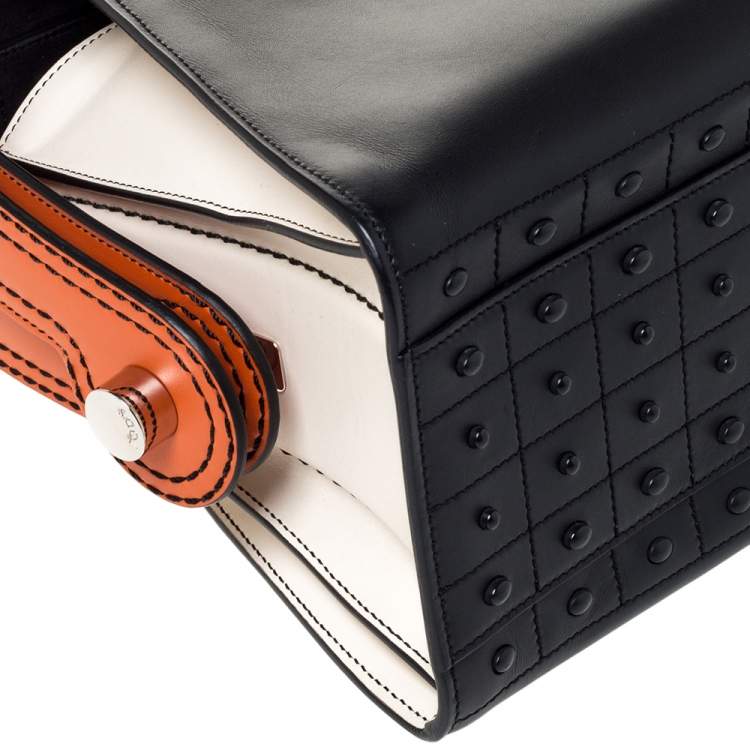 Pre Owned Tod's Tri Color Leather Twist Satchel