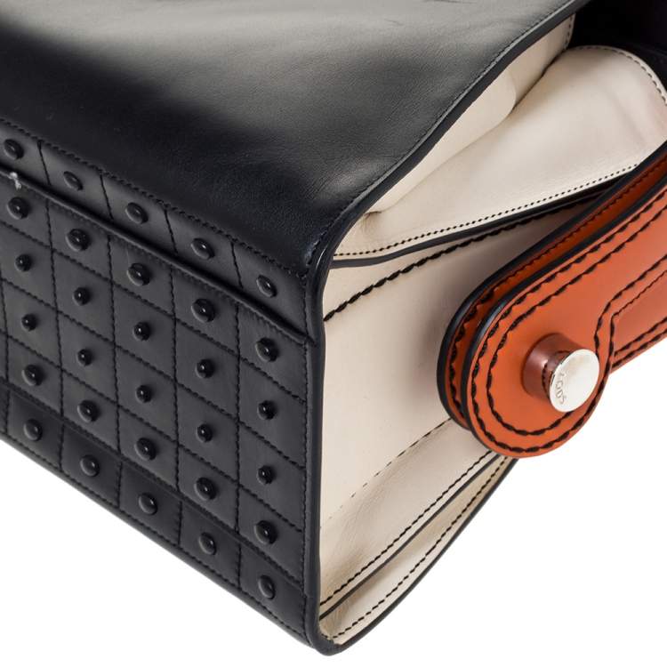 Pre Owned Tod's Tri Color Leather Twist Satchel