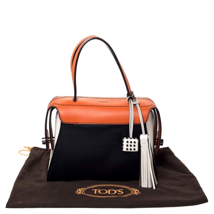 Pre Owned Tod's Tri Color Leather Twist Satchel