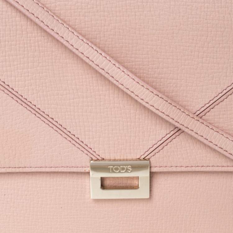 Pre Owned Tod's Beige Leather D-Cube Crossbody Bag