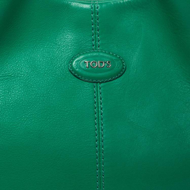 Pre Owned Tod's Green Leather Beveled Tote