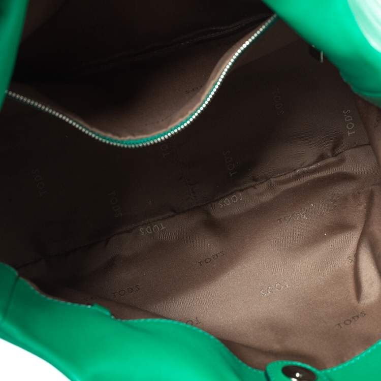 Pre Owned Tod's Green Leather Beveled Tote