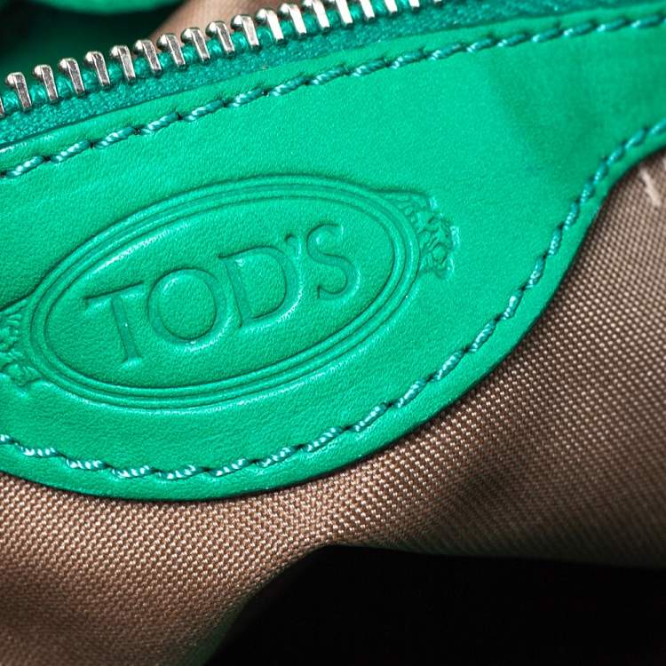 Pre Owned Tod's Green Leather Beveled Tote