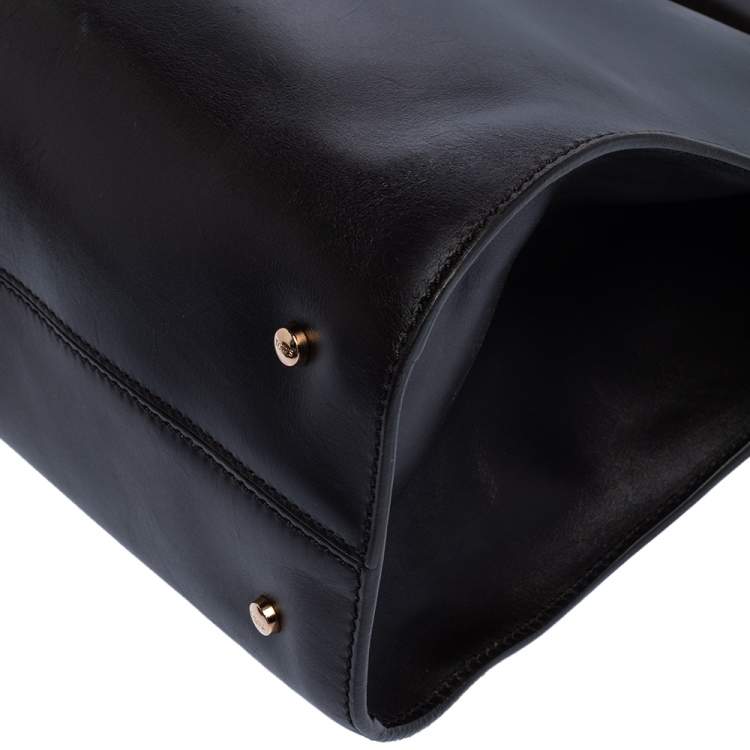 مملوكة مسبقًا Tod's Dark Brown Leather Cape Shopper Tote