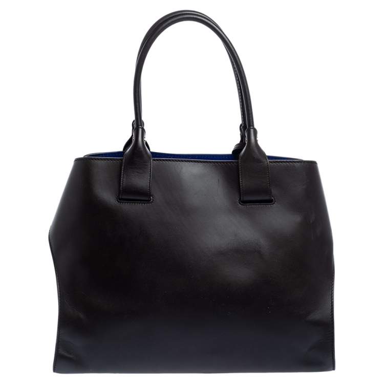 مملوكة مسبقًا Tod's Dark Brown Leather Cape Shopper Tote