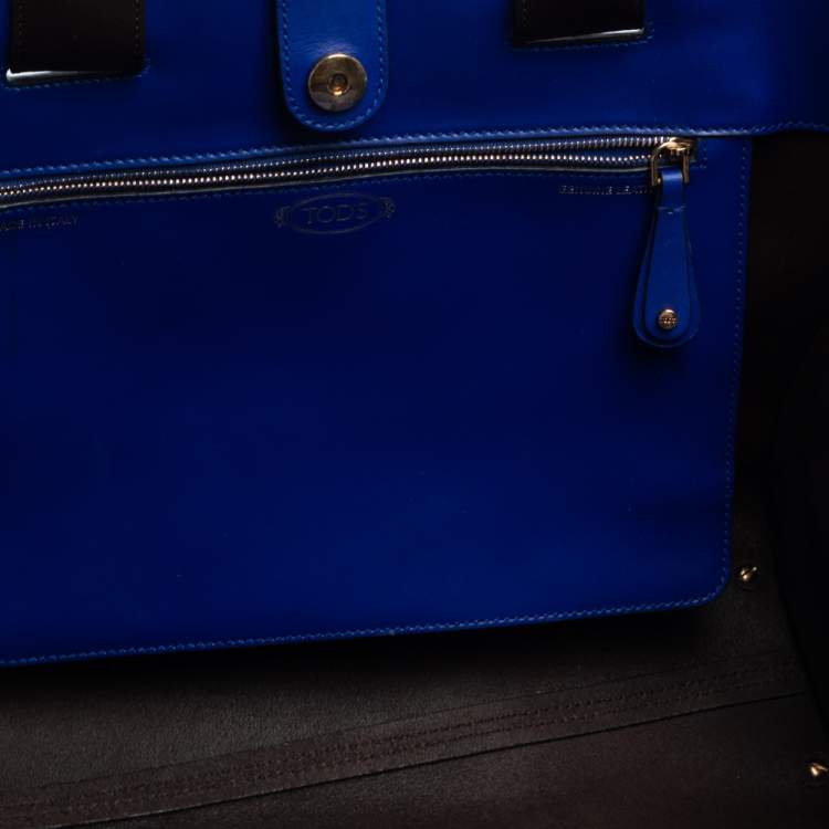 مملوكة مسبقًا Tod's Dark Brown Leather Cape Shopper Tote