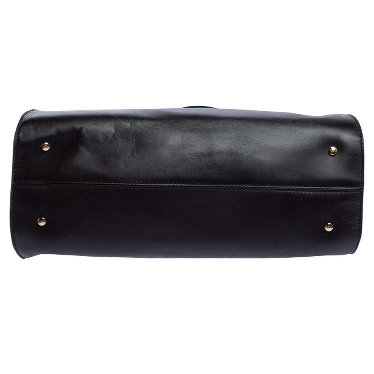 مملوكة مسبقًا Tod's Dark Brown Leather Cape Shopper Tote