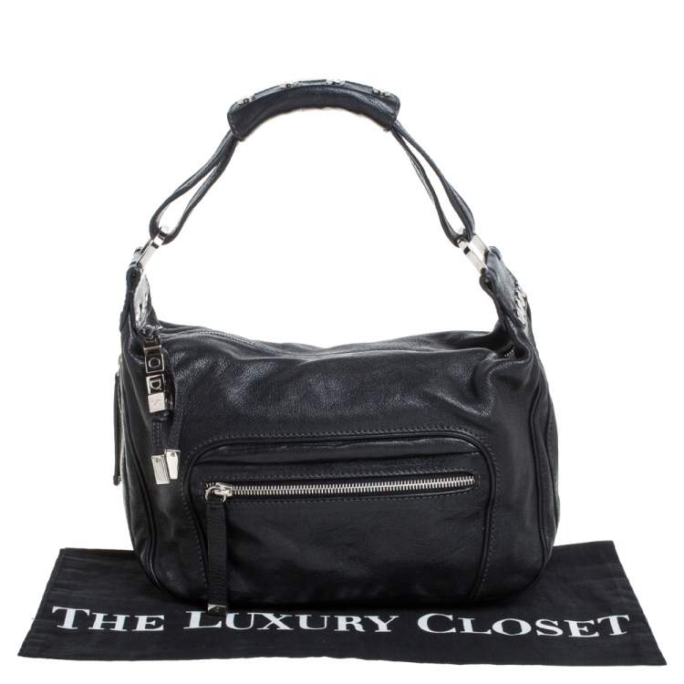 Pre Owned Tod's Black Leather Pocket Hobo