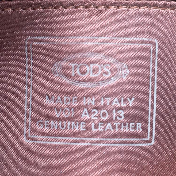 Pre Owned Tod's Metallic Bronze Snakeskin Crystal Embellished Lock Chain Clutch