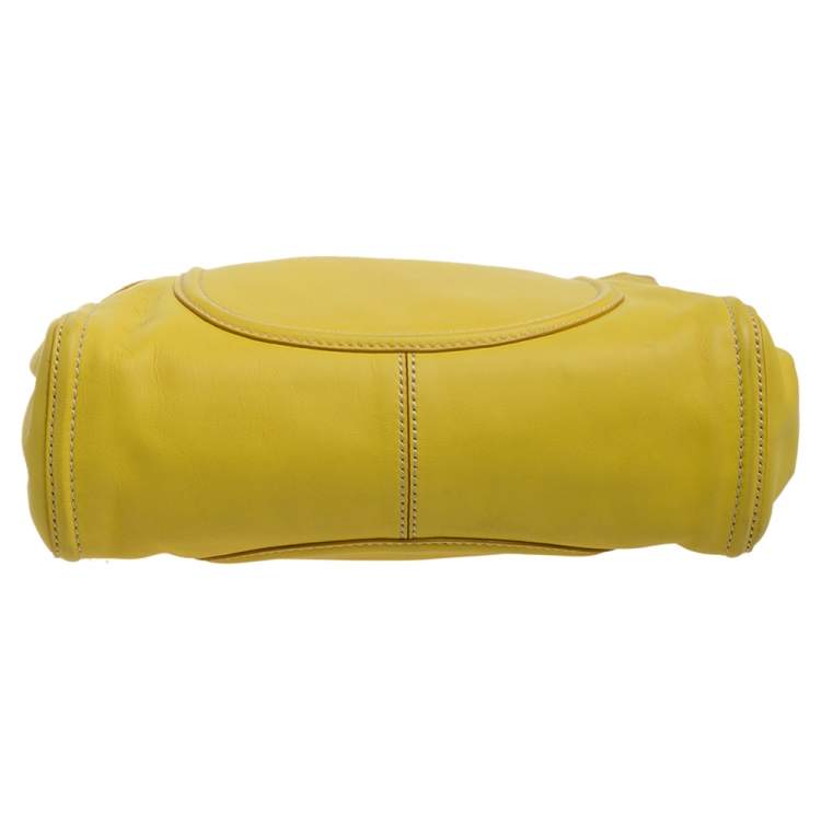 Pre Owned Tod's Yellow Leather Zip Hobo