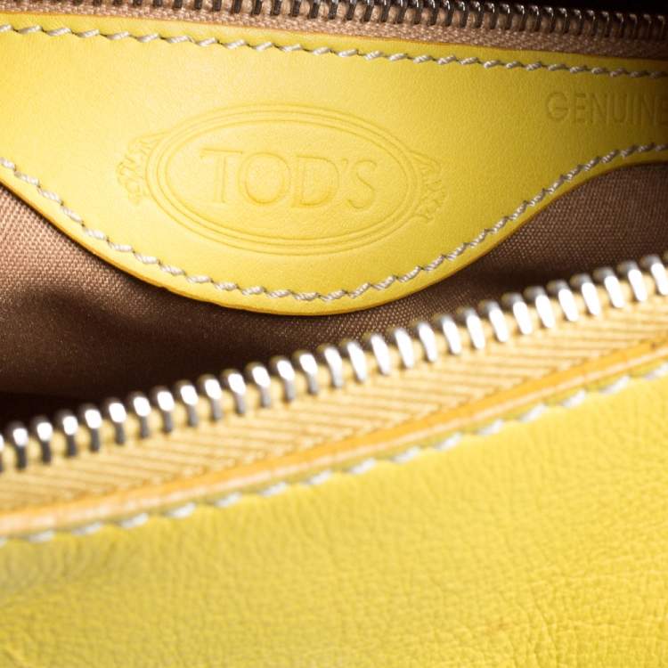 Pre Owned Tod's Yellow Leather Zip Hobo