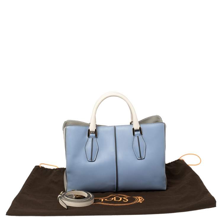 Pre Owned Tod's Tri Color Leather Small D-Cube Tote