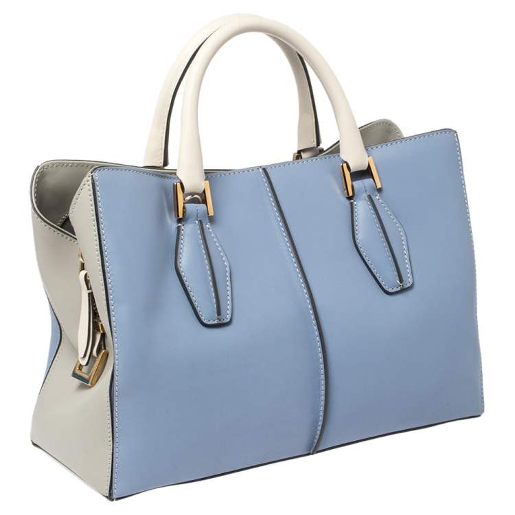 Pre Owned Tod's Tri Color Leather Small D-Cube Tote