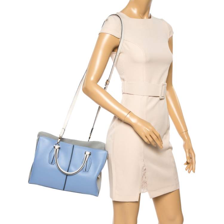 Pre Owned Tod's Tri Color Leather Small D-Cube Tote