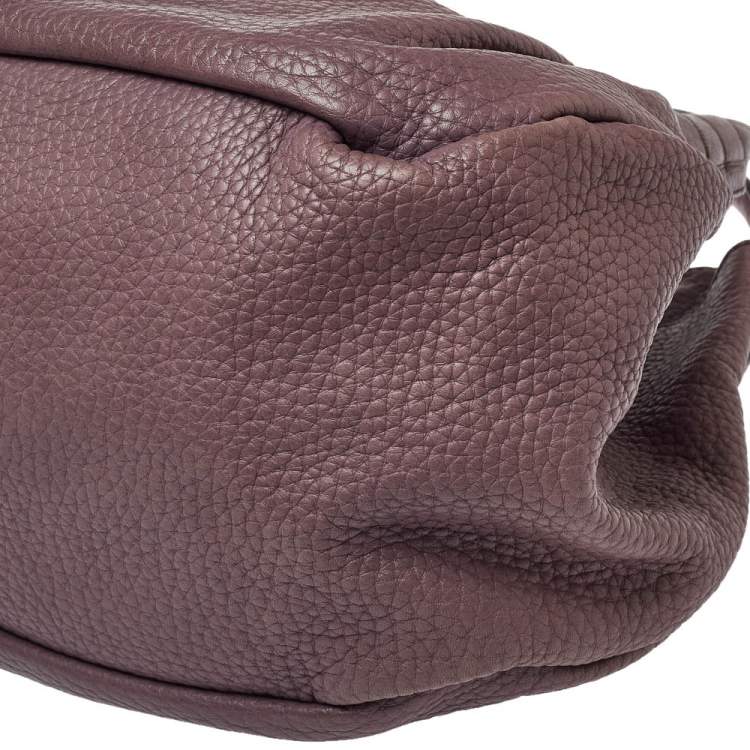 Pre Owned Tod's Purple Leather Ivy Sacca Media Hobo