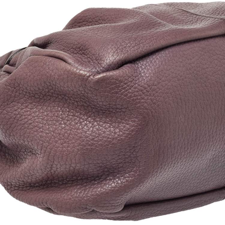 Pre Owned Tod's Purple Leather Ivy Sacca Media Hobo