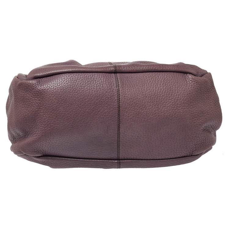 Pre Owned Tod's Purple Leather Ivy Sacca Media Hobo
