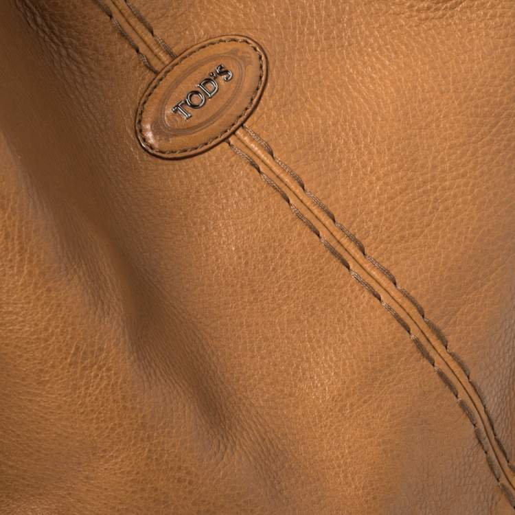 Pre Owned Tod's Tan Leather Ivy Sacca Media Hobo