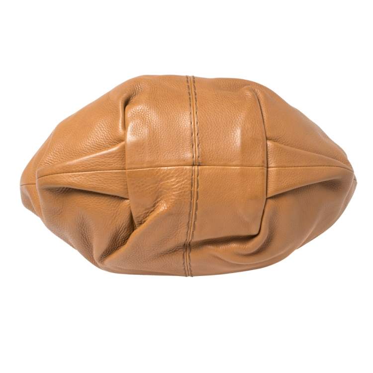Pre Owned Tod's Tan Leather Ivy Sacca Media Hobo