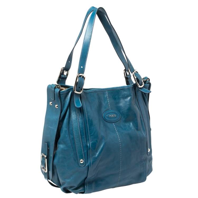 Pre Owned Tod's Blue Leather G-Line Easy Sacca Tote