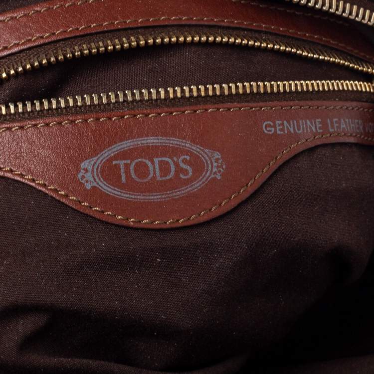 Pre Owned Tod's Brown Leather Multiple Pocket Satchel