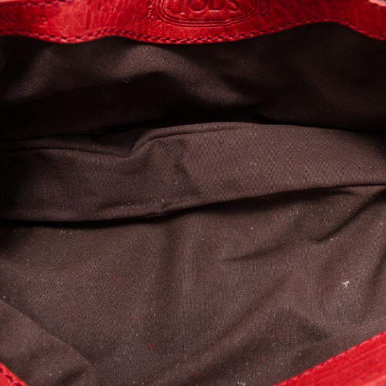 Pre Owned Tod's Red Suede Shoulder Bag