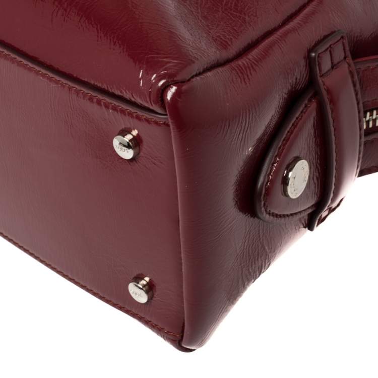 Pre Owned Tod's Burgundy Patent Leather Micro D-Styling Satchel