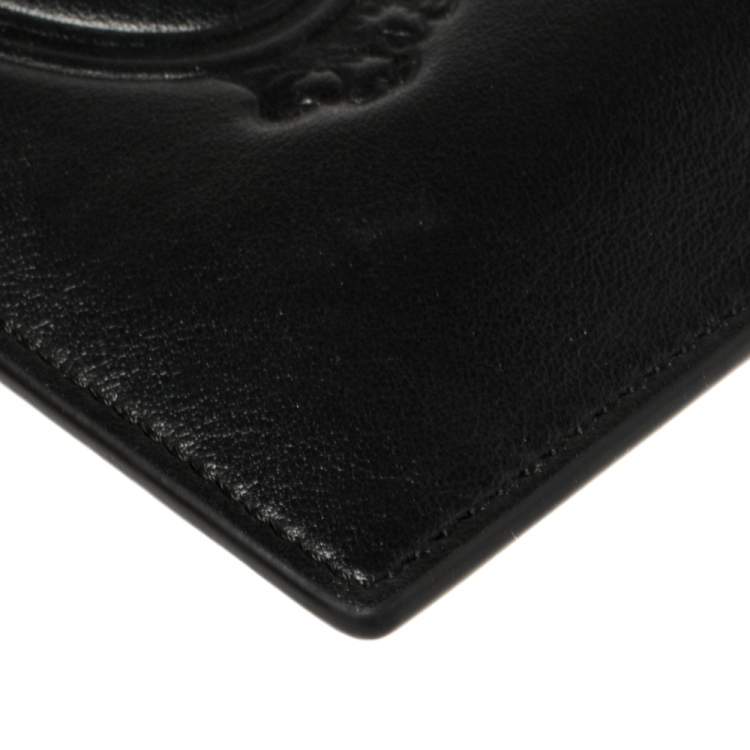 Pre Owned Tod's Black Leather Card Holder Zip Wallet