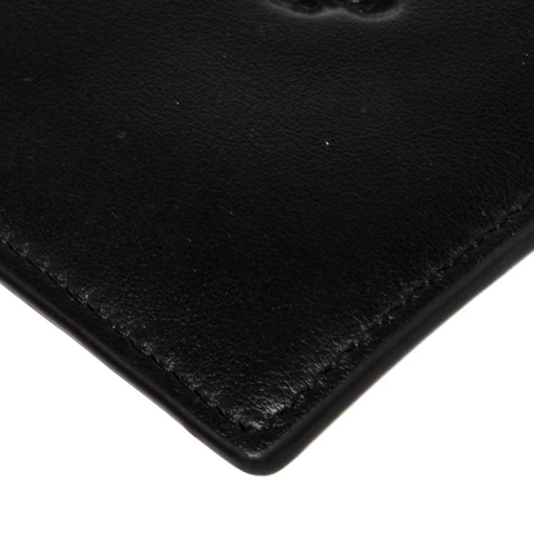 Pre Owned Tod's Black Leather Card Holder Zip Wallet