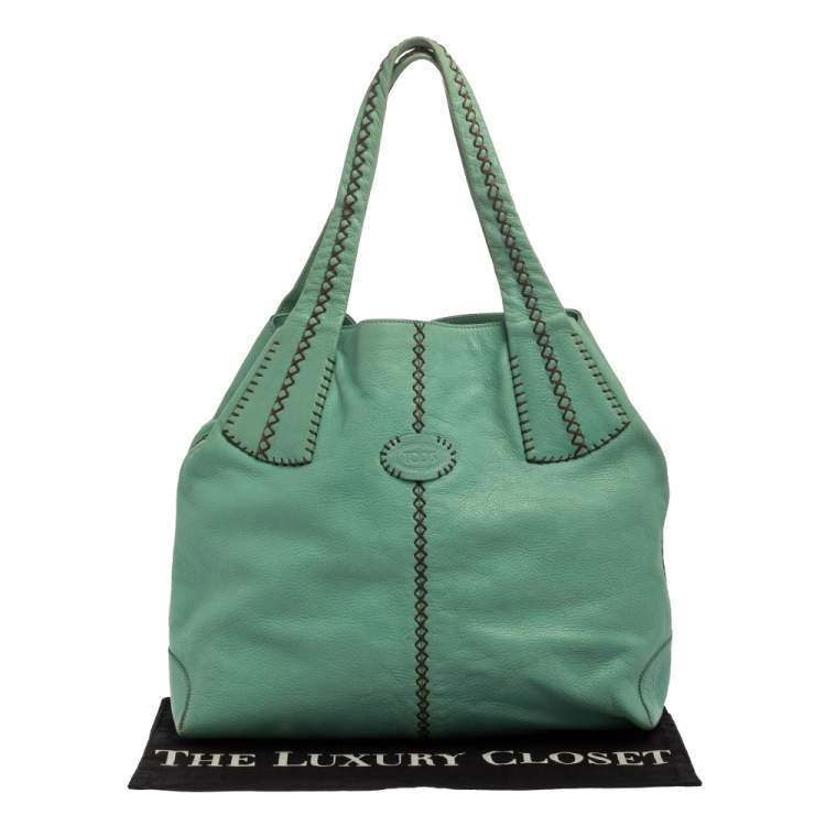 Pre Owned Tod's Mint Green Leather Hobo
