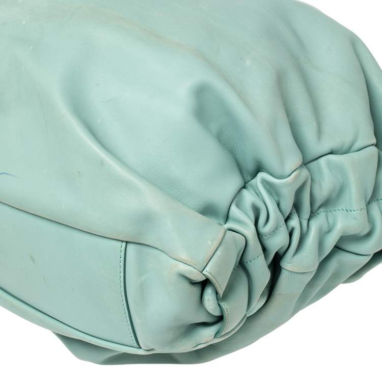 Pre Owned Tod's Green Pleated Leather Tote