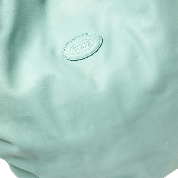 Pre Owned Tod's Green Pleated Leather Tote
