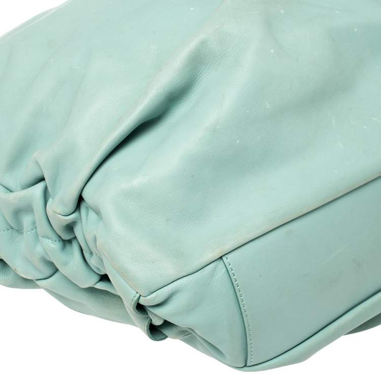 Pre Owned Tod's Green Pleated Leather Tote