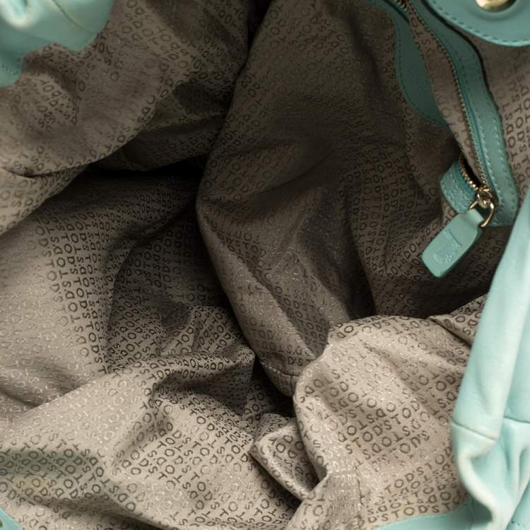 Pre Owned Tod's Green Pleated Leather Tote