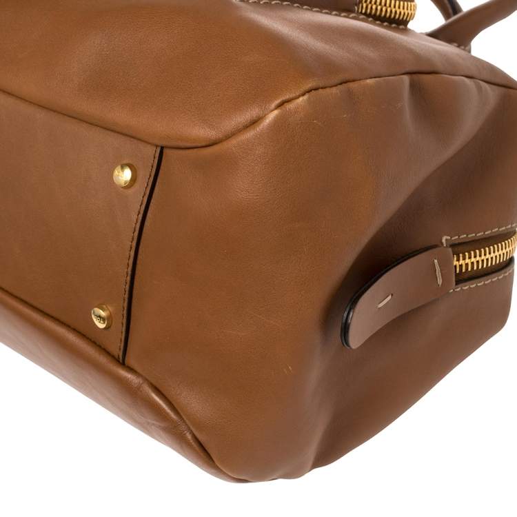 Pre Owned Tod's Tan Leather Front Pocket Satchel