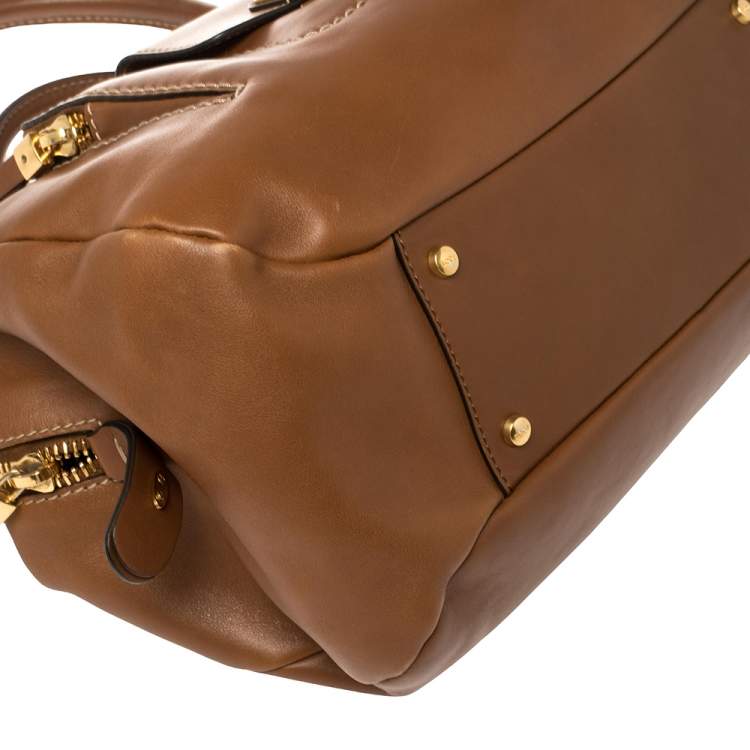 Pre Owned Tod's Tan Leather Front Pocket Satchel