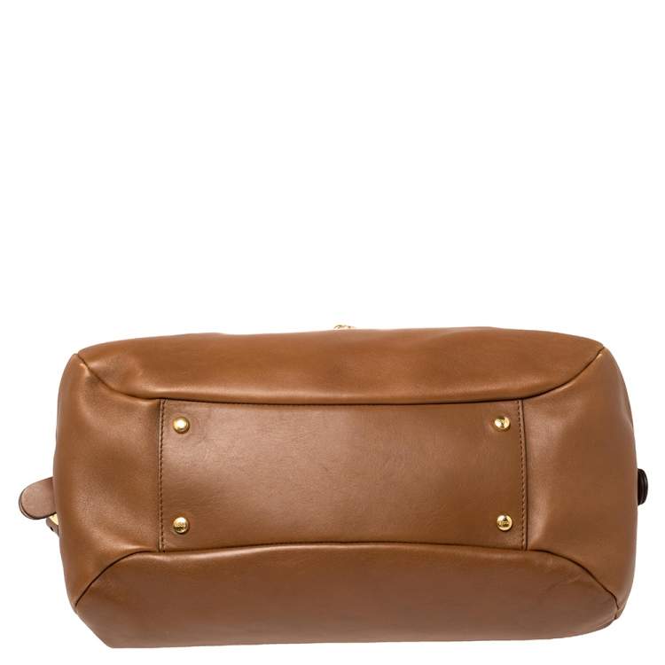 Pre Owned Tod's Tan Leather Front Pocket Satchel
