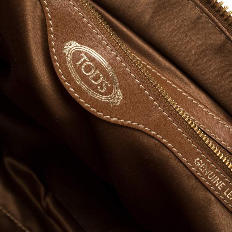 Pre Owned Tod's Tan Leather Front Pocket Satchel