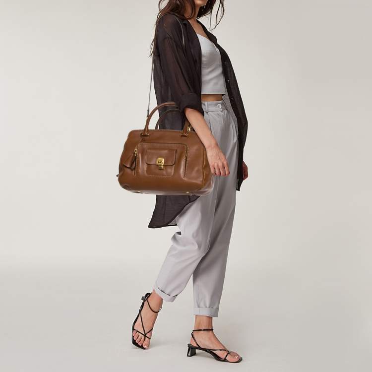 Pre Owned Tod's Tan Leather Front Pocket Satchel