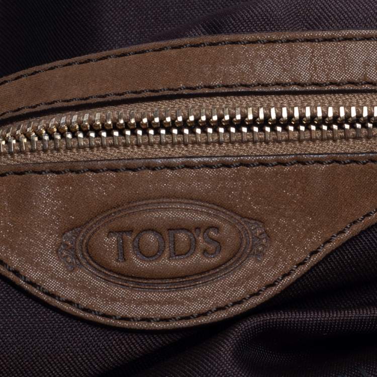 Pre Owned Tod's Tan Shimmer Nubuck Flap Chain Hobo