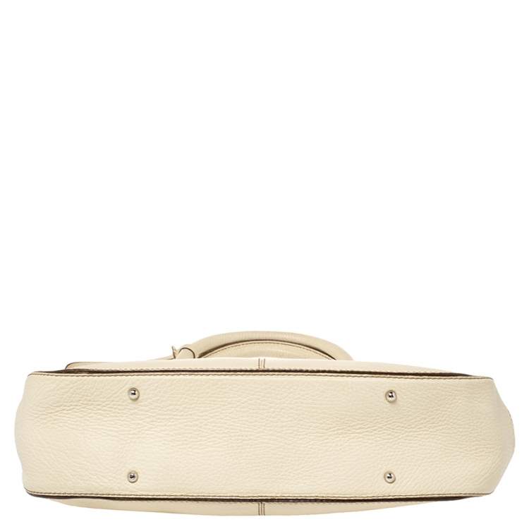 Pre Owned Tod's Cream Leather Top Handle Satchel