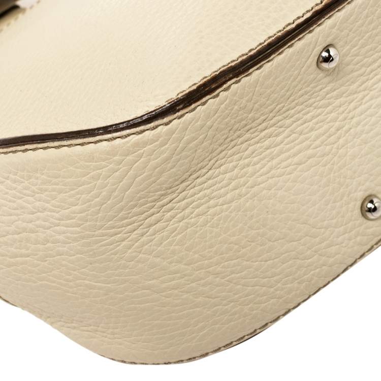 Pre Owned Tod's Cream Leather Top Handle Satchel