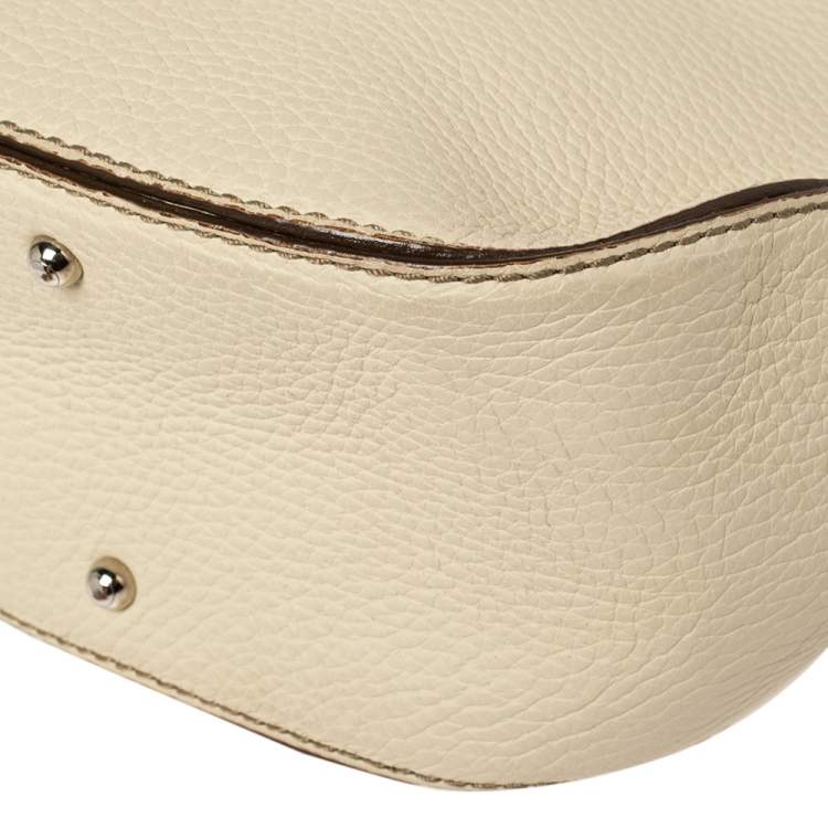 Pre Owned Tod's Cream Leather Top Handle Satchel