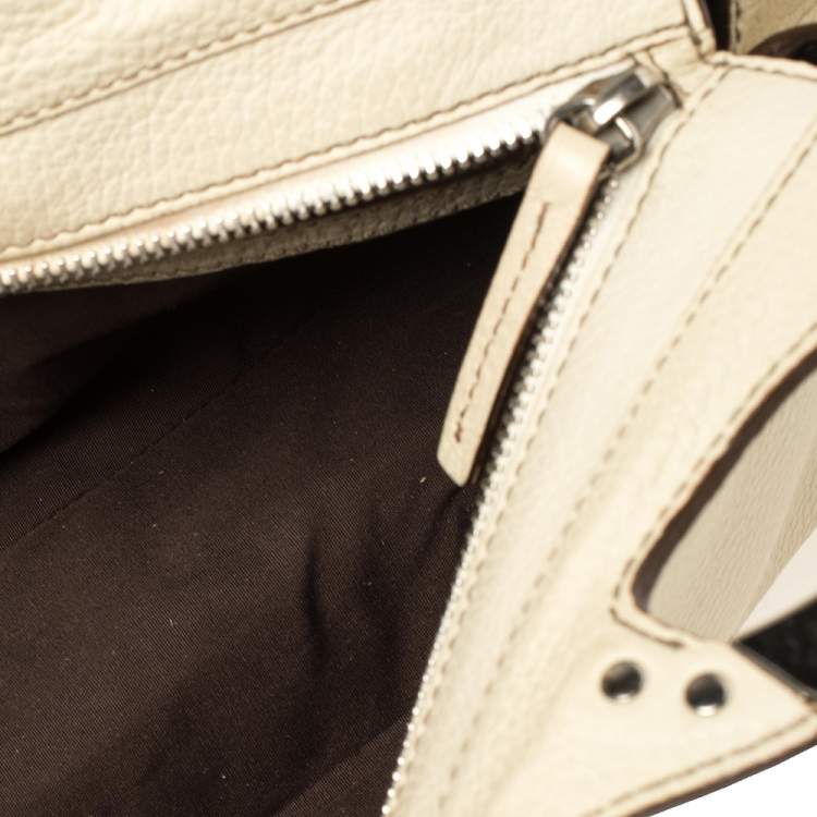 Pre Owned Tod's Cream Leather Top Handle Satchel