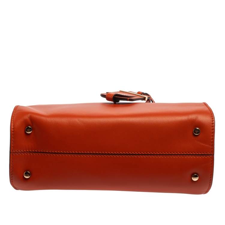 Pre Owned Tod's Orange/Red Leather Mini Cape Tote