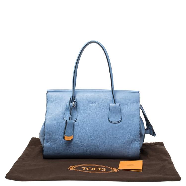 Pre Owned Tod's Blue Grain Leather Tote