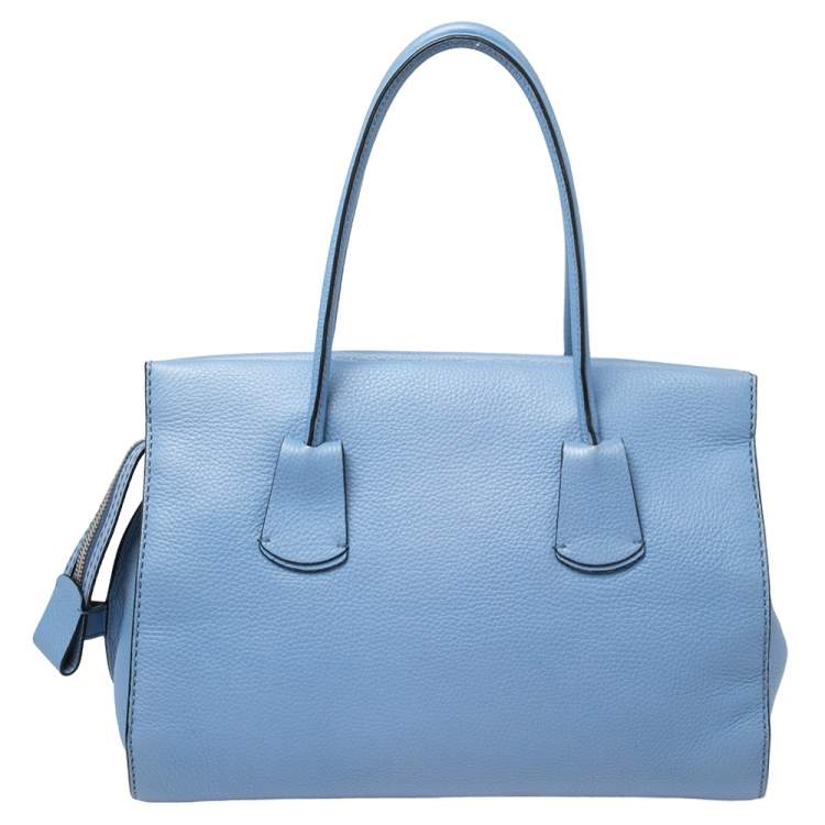 Pre Owned Tod's Blue Grain Leather Tote