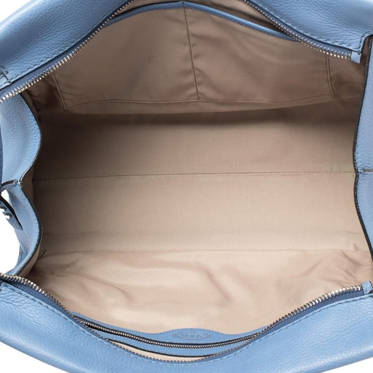 Pre Owned Tod's Blue Grain Leather Tote