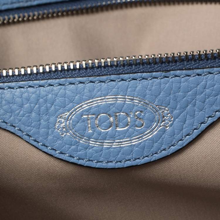 Pre Owned Tod's Blue Grain Leather Tote